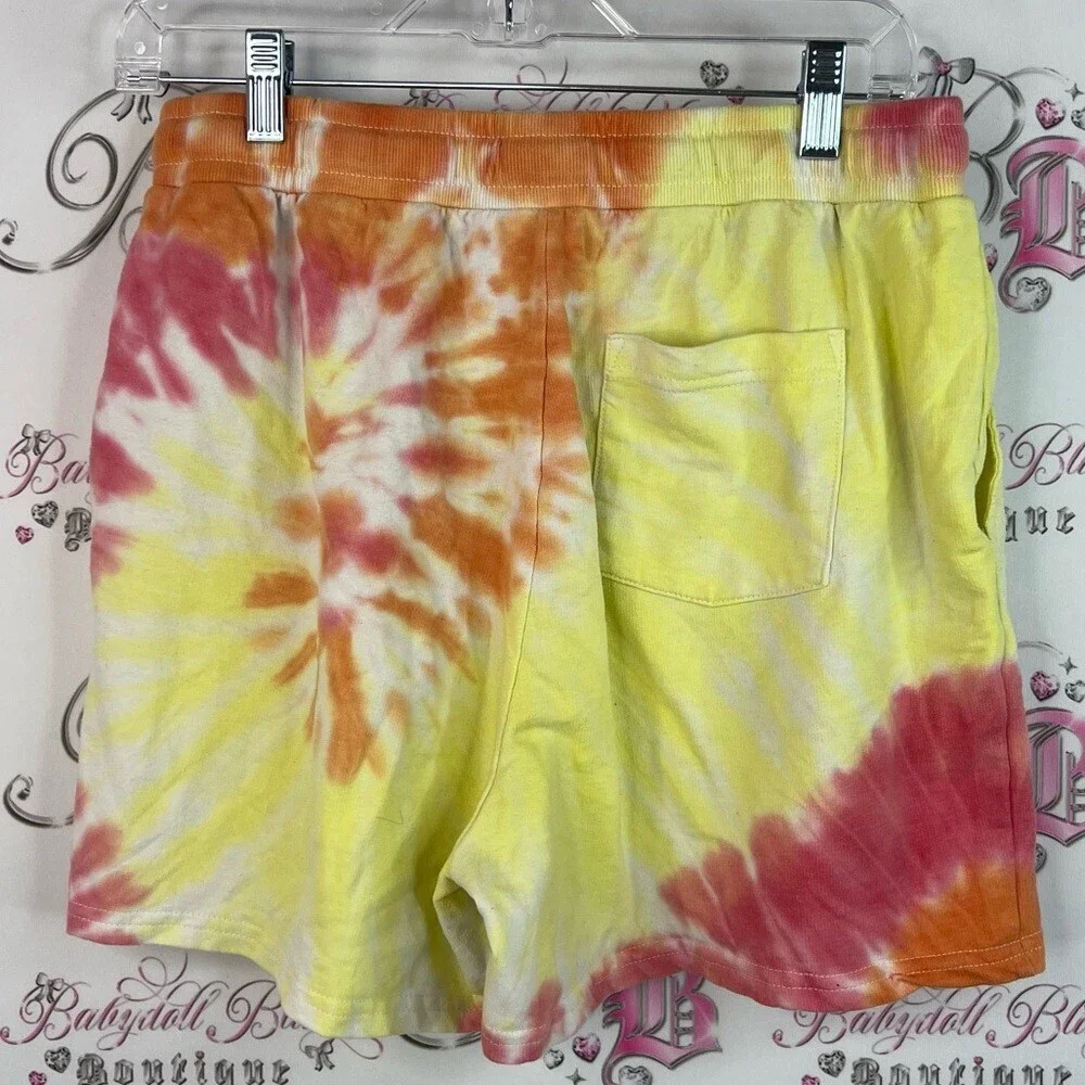 Jane and Delancey shorts sunset 🌅 Colors Vibrant Tie-Dye Athletic Shorts